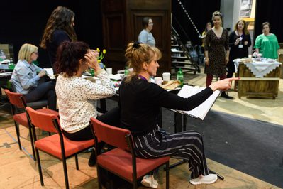 WNO RRIU Rehearsals Caroline Clegg Director and WNO Ladies Chorus Photo credit © Jane Hobson 1337