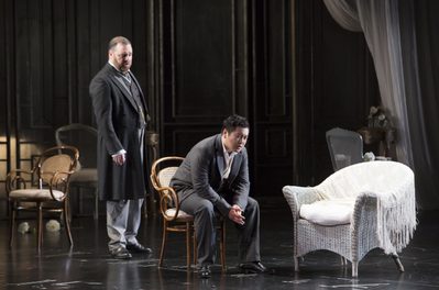 WNO La traviata Roland Wood Giorgio Germont and Kang Wang Alfredo Photo credit Betina Skovbro 3470 Betina Skovbro