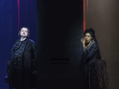WNO Un ballo in maschera Gwyn Hughes Jones Riccardo Mary Elizabeth Williams Amelia Photo credit Bill Cooper© 0201 Bill Cooper 2019