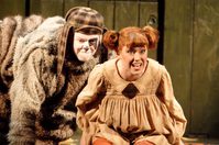 WNO The Cunning Little Vixen Julian Boyce Dog and Sophie Bevan Vixen photo credit Catherine Ashmore 513 Image of Vixen with dog mysteriously behind