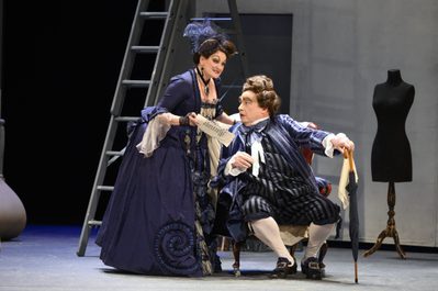 WNO The Marriage of Figaro Leah Marian Jones Marcellina and Henry Waddington Doctor Bartolo Photo credit Richard Hubert Smith2649 Richard Hubert-Smith 2020
