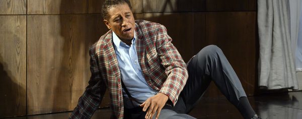 WNO Rigoletto 2019 Mark S Doss Rigoletto Photocredit Richard Hubert Smith 7832 Richard Hubert-Smith 2019 Man sat on floor looking sad.