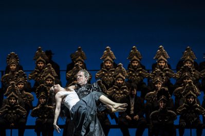 WNO Marine Tournet as Dancer and Giorgio Caoduro as Guy de Montfort in Les vêpres siciliennes PHOTO CREDIT Johan Person 5970