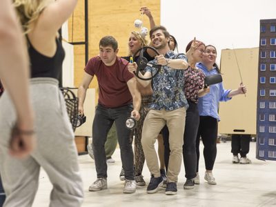 WNYO Cherry Town Moscow Cast photo credit Craig Fuller 15 youth opera performers create a vehicle with their body