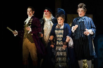 WNO The Marriage of Figaro Giorgio Caoduro Count Almaviva Jeffrey Lloyd Roberts Don Basilio Monika Sawa Marcellina Wyn Pencarreg Doctor Bartolo photo credit Dafydd Owen 05176