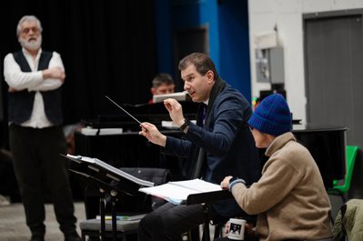 WNO Peter Grimes Tomáš Hanus WNO Music Director photo credit Dafydd Owen 136 Conductor Tomáš Hanus in rehearsals.