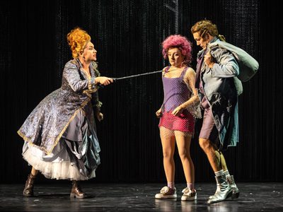 WNO Candide Amy J Payne The Old Woman Soraya Mafi Cunégonde Ed Lyon Candide photo credit Craig Fuller 0973