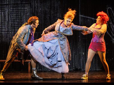 WNO Candide Ed Lyon Candide Amy J Payne The Old Woman Soraya Mafi Cunégonde photo credit Craig Fuller 1024